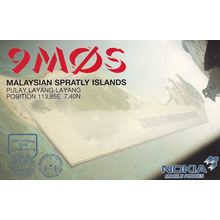 Malaysian Spratley Islands QSL Postcard Style Malaysia Nokia Radio Card