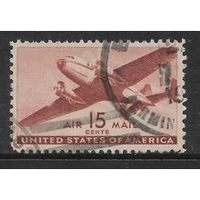 USA 1941 AIR 15c BROWN LAKE MAIL PLANE SG A904 FINE USED