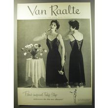 1953 Van Raalte Slip Ad - Paris-inspired Tulip Slip
