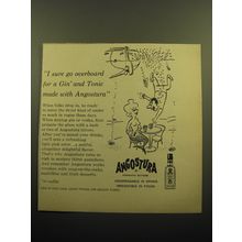 1957 Angostura Aromatic Bitters Ad - Virgil Partch cartoon - I sure go overboard