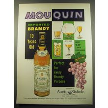 1960 Mouquin Brandy Advertisment - Mouquin imported brandy 10 years old