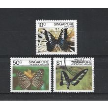 Singapore.Butterflies set of 3.Fine Used.Jul25