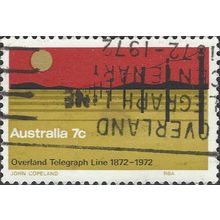 AUSTRALIA, Centenary of the Overland Telegraph, yellow & red 1972, 7c, #5