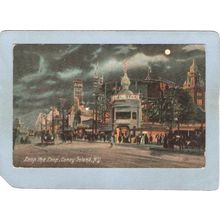 New York Coney Island Amusement Park Postcard Loop The Loop Street Scene w~375