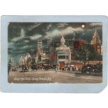 New York Coney Island Amusement Park Postcard Loop The Loop Street Scene w~374
