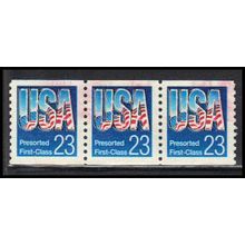 Used 2606 23c USA Very FineStrip of 3 PA3194