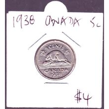 1938 Canada 5 Cents Coin