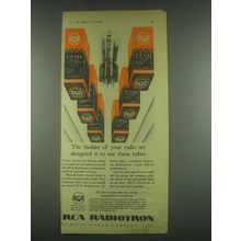 1930 RCA Radiotron Tubes Ad - The Builder of Your Set