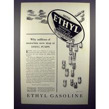 1930 Ethyl Gasoline Gas Ad - Millions of Motorists