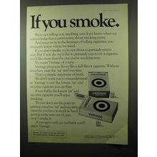 1975 Vantage Cigarettes Ad - If You Smoke