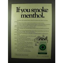 1975 Vantage Cigarettes Ad - If You Smoke Menthol