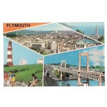 PLYMOUTH, DEVON multiview unused vintage postcard 4 views =