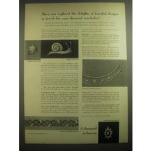 1962 De Beers Diamonds Ad - Have you explored the delights of fanciful designs