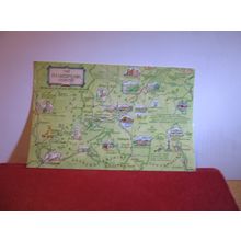 MAP, SHAKESPEARE'S COUNTRY. STRATFORD-UPON-AVON used postcard by J. Salmon =