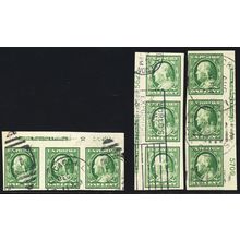 383, Used 1¢ Three PL# Strips of Three * Stuart Katz