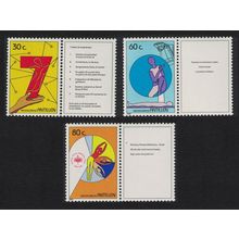 Neth. Antilles Foundation for Cancer Care 3v Labels 1989 MNH SG#993-995