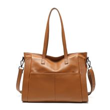 Genuine Leather Women Trendy Hobo Bag Shoulder Handbag Brown