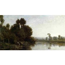 the-banks-of-the-river-1863 Poster Canvas Movie Film Print A0 A1 A2 A3 A4 A5 A6