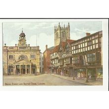 Shropshire LUDLOW Broad Street ARQ Art Postcard by Salmon (1-22-01-12)