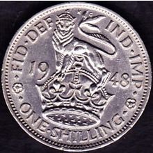 1948 Great Britain 1 Shilling Coin English