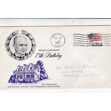 United States 1965 Eisenhower 75th Birthday FDC Denison Cancel written VGC