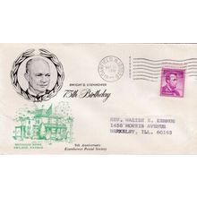 United States 1965 Eisenhower 75th Birthday FDC Garfield Cancel typed VGC