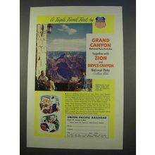 1955 Union Pacific Railroad Ad - Triple Travel Treat