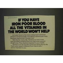 1977 Geritol Medicine Ad - Iron Poor Blood