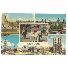 LONDON, multiview used vintage postcard 1973 postmark coulourmaster =
