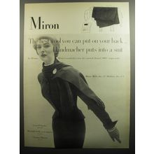 1951 Miron Wool Ad - Handmacher Suit - Miron the best wool you can put On