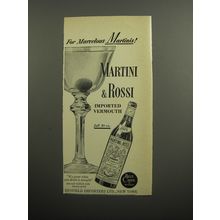 1951 Martini & Rossi Vermouth Ad - For Marvelous Martinis!