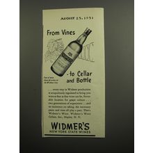 1951 Widmer's Sherry Ad - From vines - to cellar and bottle