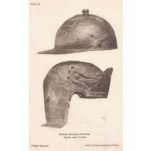 Roman Yorkshire Hertfordshire Bronze Helmets Sculpture Primitive Art Postcard