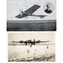 Latham's Flying Machine 2x Antique & PB Plane Postcard s