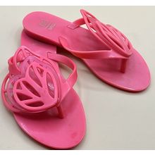MEL DREAMED BY MELISSA Sandals Butterfly Wing Girls US Size 13 Slip-ons Hot Pink