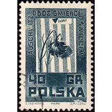 Poland 1962 World War II Memorials 40G Used. Stamp Flower