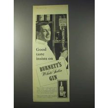 1959 Burnett's White Satin Gin Ad - Good Taste Insists