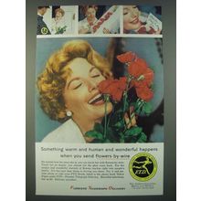 1959 FTD Florists' Telegraph Delivery Ad - Something warm and human
