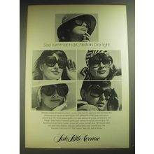 1974 Saks Fifth Avenue Christian Dior Sunglasses Advertisement