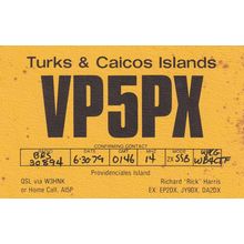 Turks & Caicos Islands The Bahamas 1970s QSL Radio Card