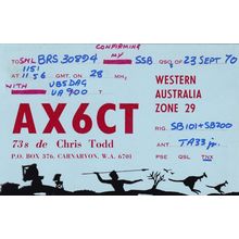 Carnarvon Western Australia Spear Hunting Amateur Radio 1970s QSL Card