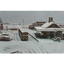 Tywyn Wharf Station in Disaster Snow Weather during 1970s Welsh Wales Postcard