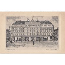 Kobenhavn Hotel D'Angleterre Artist Drawing Denmark Old Postcard