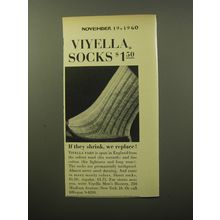 1960 Viyella Socks Ad - If they shrink, we replace!