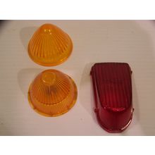 STRATOLITE 57 SAE57S, PM110 AMBER, VB CH3 RED PLASTIC LENSES RAT ROD MOTORCYLE