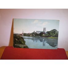 WORCESTER, CATHEDRAL & RIVER unused antique postcard by F. Frith =