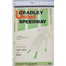 1976 Cradley United v Newport Speedway Programme - 29th May