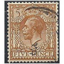 1924 SG425 5d Yellow-Brown Wmk Block Cypher Fine Used . ..