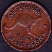 1942 Y. Australia 1 Half Penny Coin