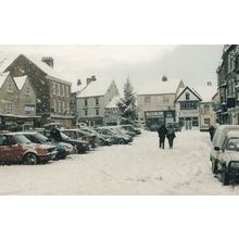 Knaresborough Bookmakers Snow at Christmas Yorkshire Village Large Postcard